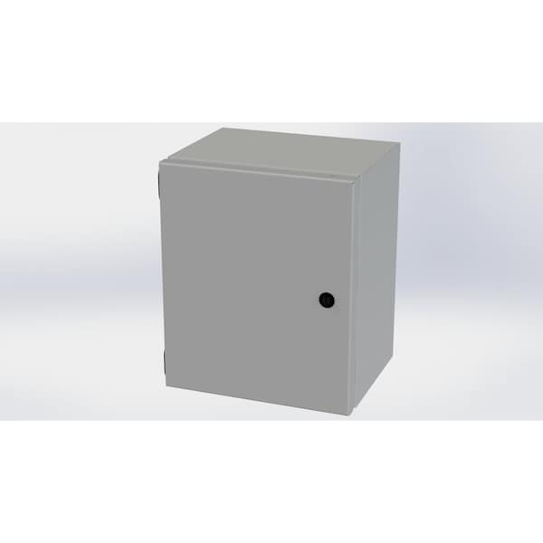 1/4 Turn Latch Electrical Enclosures, 12 in H, 8 in D, 10 in W, NEMA 3R, 4, 12, 13, Carbon Steel